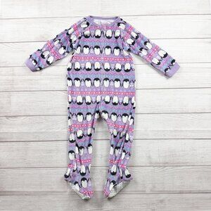 The Children’s Place Penguin Footed Pajamas Fleece Sleeper Zip Up 2T